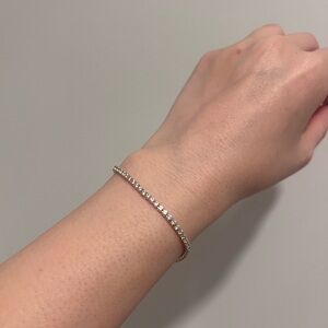 NEW Diamonique Gold Diamond Tennis Bolo Bracelet